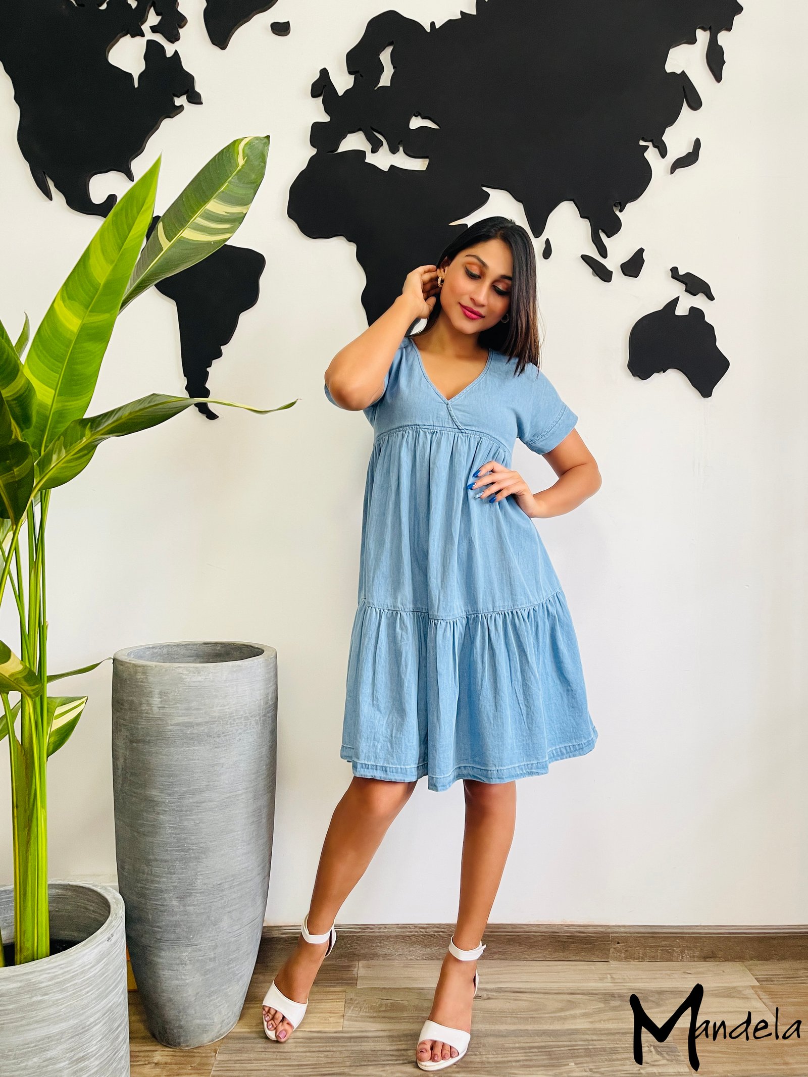 Short Sleeve Tiered Dress